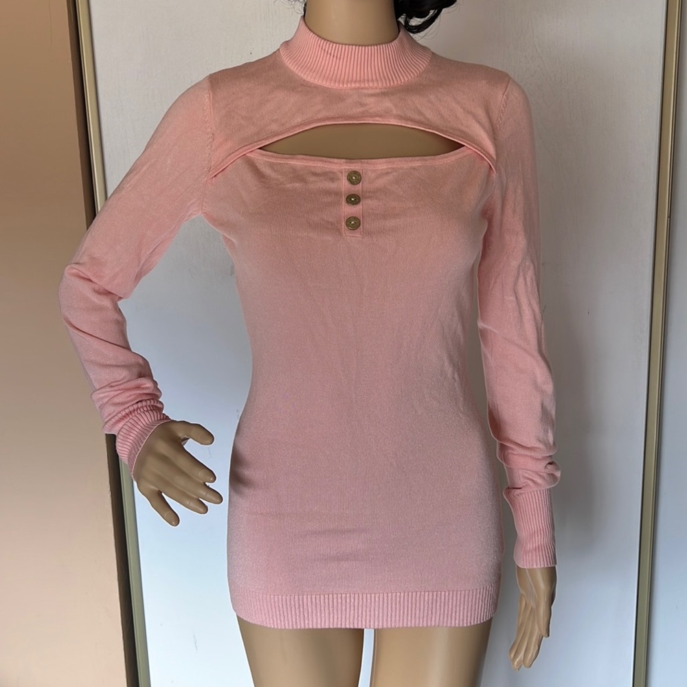 G By Guess barbie pink key hole cut out sweater. Women’s size S